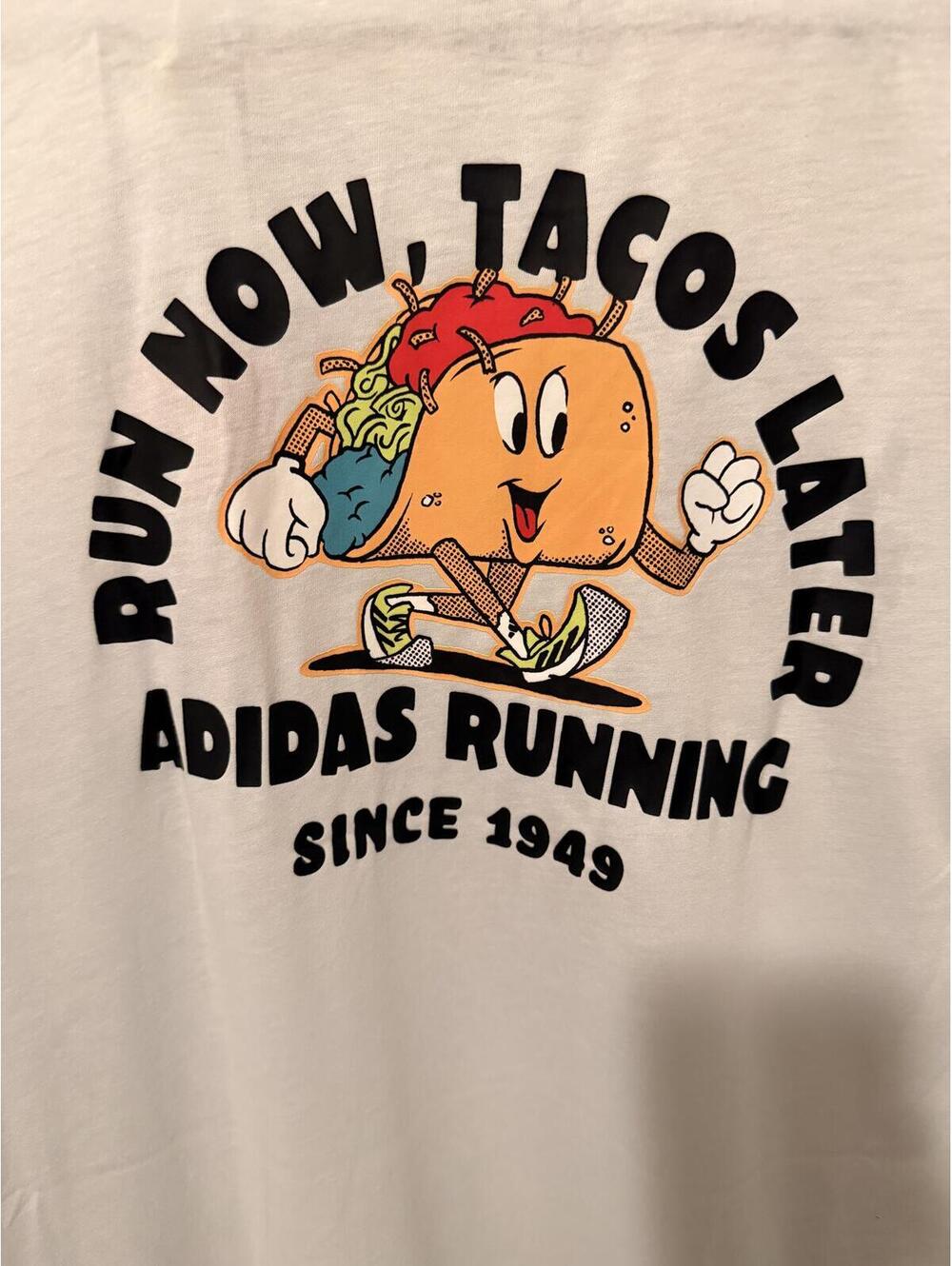 Adidas Run Now Tacos Later Graphic T